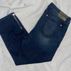 New Guess Marciano Cropped Zip Bottom Slim Leg Jeans 4 27